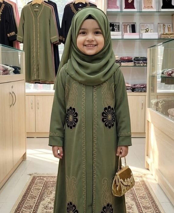 Astun Green  Baby Abaya