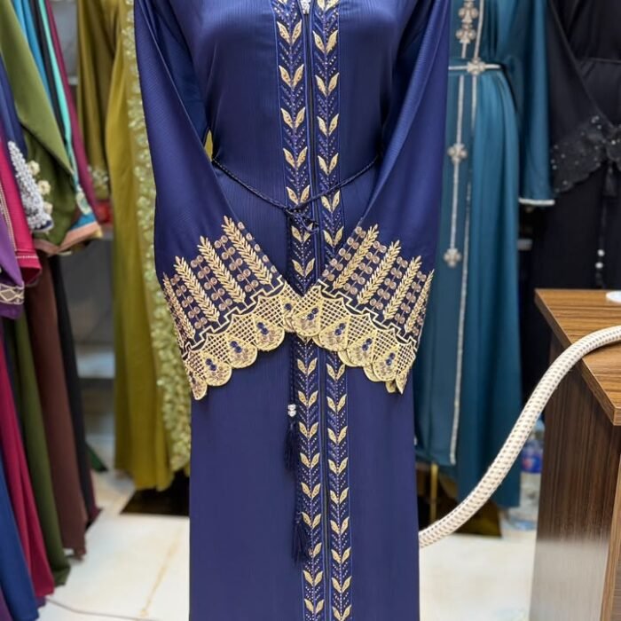 Blue Embroided Abaya