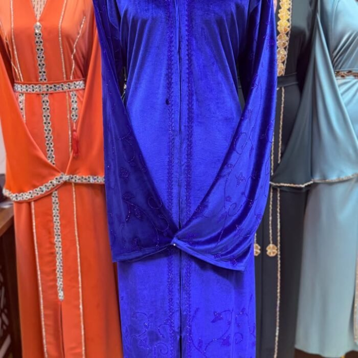 Blue Velvet Astun Abaya